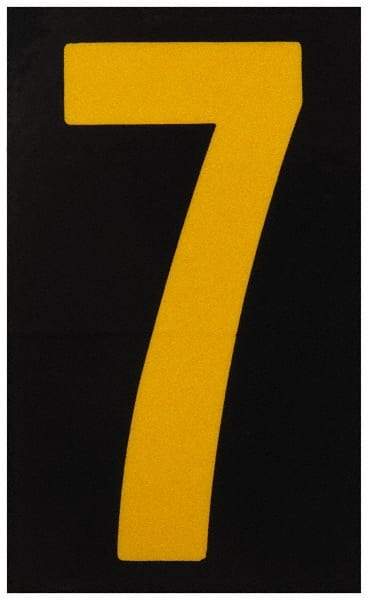 Made in USA - Number Label - Legend: 7, English, Yellow & Black - Makers Industrial Supply