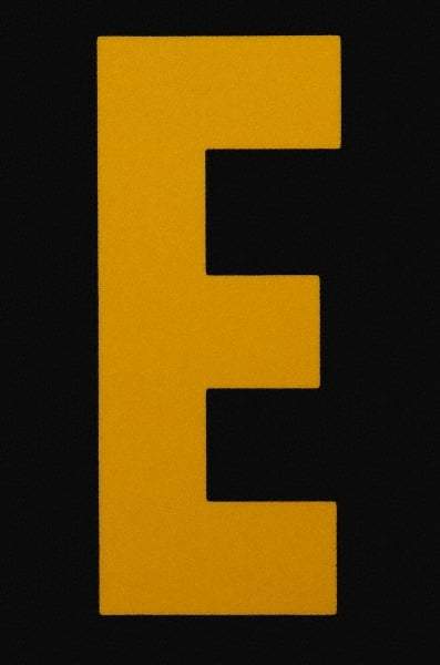 Made in USA - Letter Label - Legend: E, English, Yellow & Black - Makers Industrial Supply