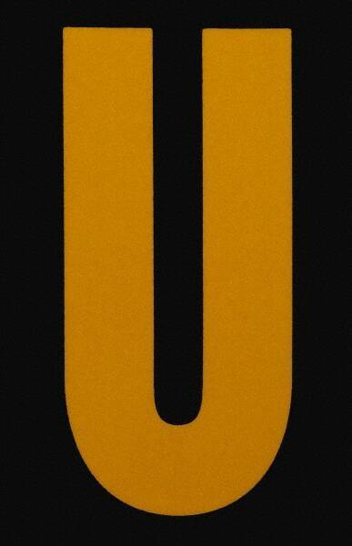 Made in USA - Letter Label - Legend: U, English, Yellow & Black - Makers Industrial Supply