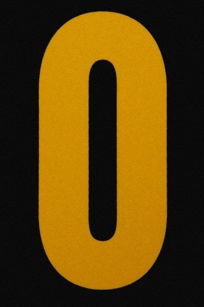 Made in USA - Number Label - Legend: 0, English, Yellow & Black - Makers Industrial Supply