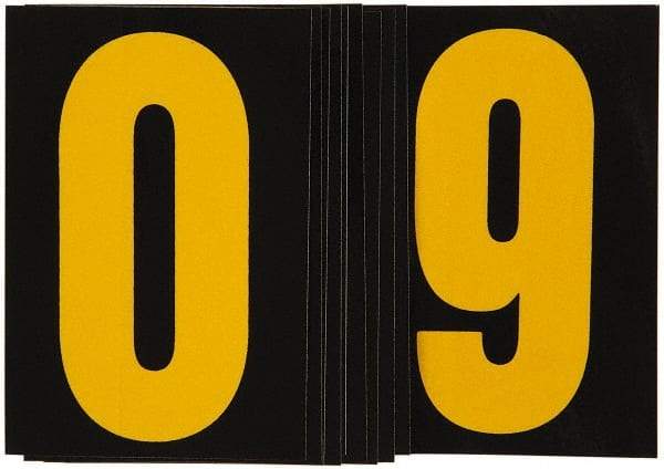 Made in USA - Letter Label - Legend: 0-9, English, Yellow & Black - Makers Industrial Supply