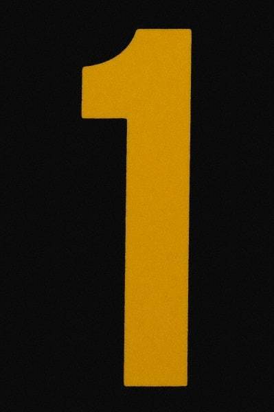 Made in USA - Number Label - Legend: 1, English, Yellow & Black - Makers Industrial Supply