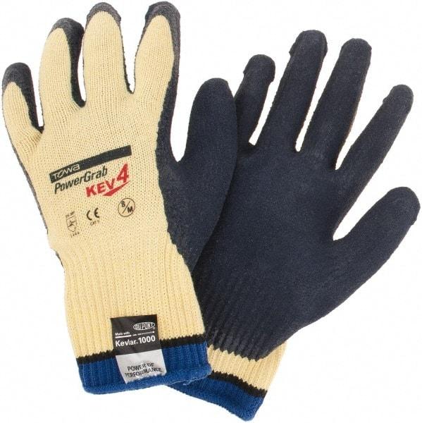 PIP - Size M, ANSI Cut Lvl A3, Cut Resistant Gloves - Palm & Fingers Coated, Yellow/Blue - Makers Industrial Supply