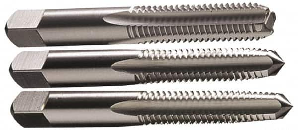 Hertel - #0-80 UNF, 2 Flute, Bottoming, Plug & Taper, Bright Finish, High Speed Steel Tap Set - 1-5/8" OAL, 2B/3B Class of Fit - Makers Industrial Supply