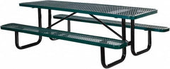 Vestil - 96" Long x 61-5/8" Wide x 30.38" High Stationary Activity/Utility Table without Back Rests - Green, Steel - Makers Industrial Supply