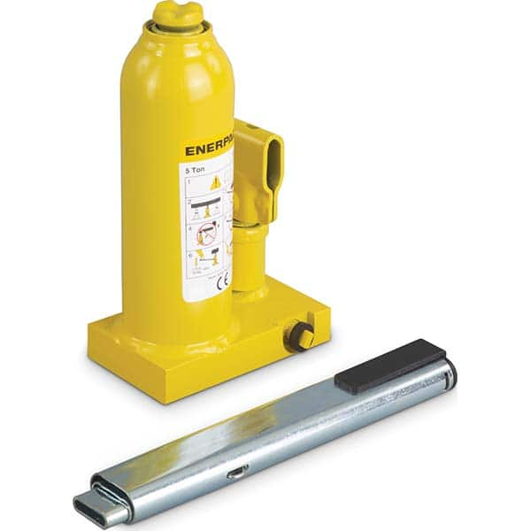 Enerpac - Manual Bottle, Screw, Ratchet & Hydraulic Jacks Type: Hydraulic Bottle Jack Load Capacity (Ton): 5 (Inch) - Makers Industrial Supply