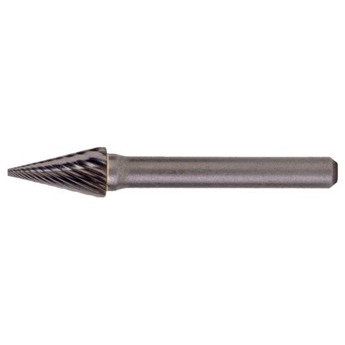 SM-42 Standard Cut Solid Carbide Bur-Pointed Cone Shape - Exact Industrial Supply