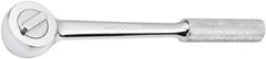 SK - 1/2" Drive Round Head Ratchet - Full Polish Chrome Finish, 10-1/2" OAL, 50 Gear Teeth, Full Polished Knurled Handle, Reversible Head - Makers Industrial Supply