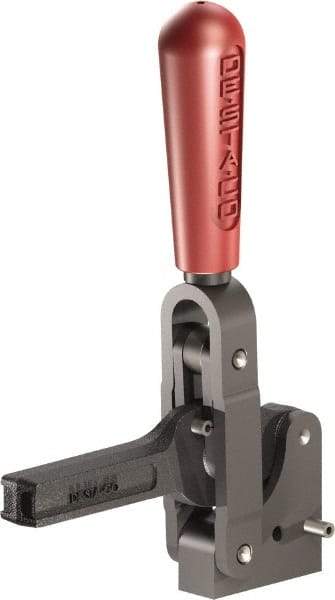 De-Sta-Co - 1,601 Lb Holding Capacity, Vertical Handle, Manual Hold Down Toggle Clamp - 71° Handle Movement, 132° Bar Opening, Solid Bar, Solid Base, Oxide Finish, Forged Alloy Steel - Makers Industrial Supply