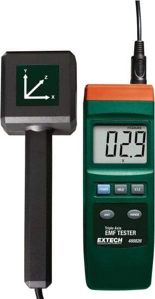 Extech - 30 to 300 Hz, LCD Display, EMF and ELF Meter - 9V Power Supply - Makers Industrial Supply