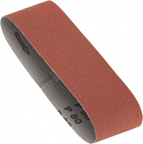 Porter-Cable - 3" Wide x 21" OAL, 80 Grit, Zirconia Alumina Abrasive Belt - Zirconia Alumina, Medium, Coated, X Weighted Cloth Backing, Dry - Makers Industrial Supply