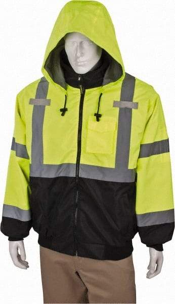 OccuNomix - Size L Cold Weather & High Visibility Jacket - High Visbility Yellow, Polyester, Zipper Closure - Makers Industrial Supply