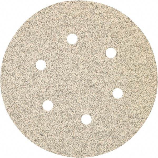 Porter-Cable - 6" Diam, 100 Grit Zirconia Alumina Adhesive PSA Disc - Fine Grade, Tan, C Weighted Backing, Flexible, 13,000 Max RPM - Makers Industrial Supply