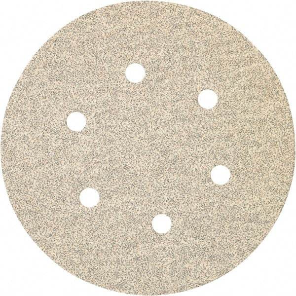 Porter-Cable - 6" Diam, 80 Grit Zirconia Alumina Adhesive PSA Disc - Medium Grade, Tan, C Weighted Backing, Flexible, 13,000 Max RPM - Makers Industrial Supply