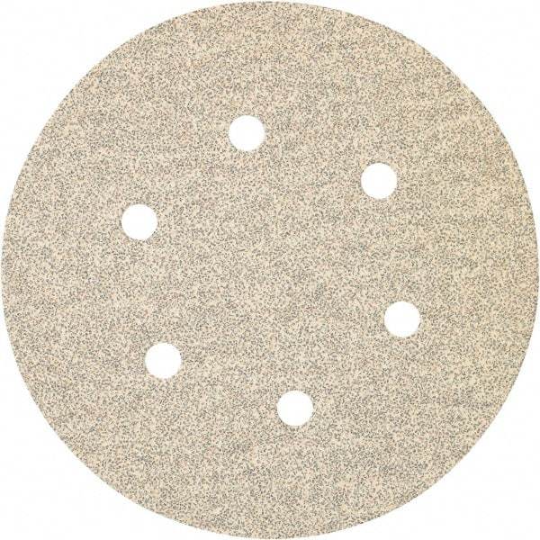 Porter-Cable - 6" Diam, 40 Grit Zirconia Alumina Adhesive PSA Disc - Coarse Grade, Tan, C Weighted Backing, Flexible, 13,000 Max RPM - Makers Industrial Supply