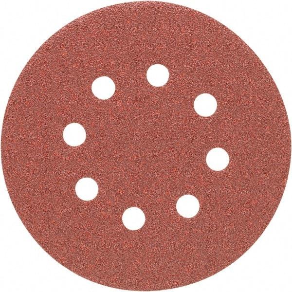 Porter-Cable - 5" Diam, 180 Grit Zirconia Alumina Adhesive PSA Disc - Very Fine Grade, Tan, C Weighted Backing, Flexible, 13,000 Max RPM - Makers Industrial Supply