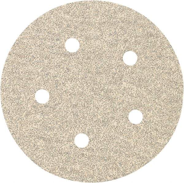 Porter-Cable - 5" Diam, 220 Grit Zirconia Alumina Adhesive PSA Disc - Very Fine Grade, Tan, C Weighted Backing, Flexible, 13,000 Max RPM - Makers Industrial Supply