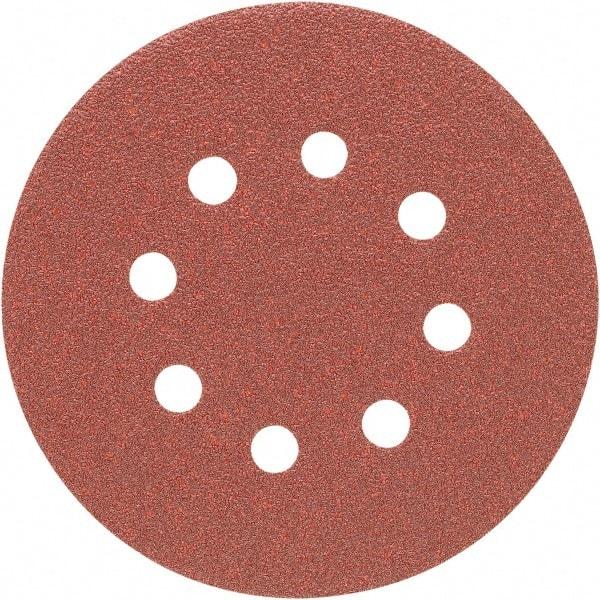 Porter-Cable - 5" Diam, 60 Grit Zirconia Alumina Adhesive PSA Disc - Medium Grade, Tan, C Weighted Backing, Flexible, 13,000 Max RPM - Makers Industrial Supply