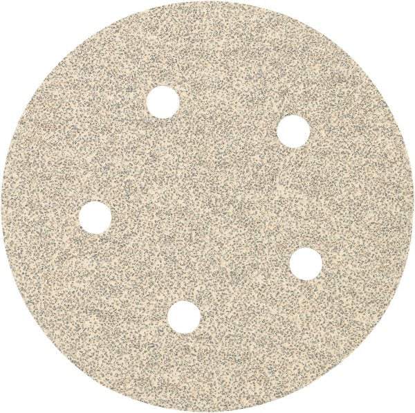 Porter-Cable - 5" Diam, 60 Grit Zirconia Alumina Adhesive PSA Disc - Medium Grade, Tan, C Weighted Backing, Flexible, 13,000 Max RPM - Makers Industrial Supply