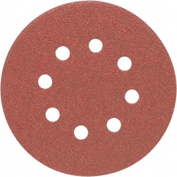 Porter-Cable - 5" Diam, 40 Grit Zirconia Alumina Adhesive PSA Disc - Coarse Grade, Tan, C Weighted Backing, Flexible, 13,000 Max RPM - Makers Industrial Supply