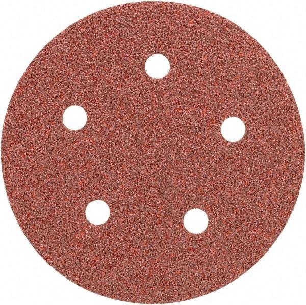 Porter-Cable - 5" Diam, 100 Grit Aluminum Oxide Adhesive PSA Disc - Fine Grade, Tan, C Weighted Backing, Flexible, 13,000 Max RPM - Makers Industrial Supply