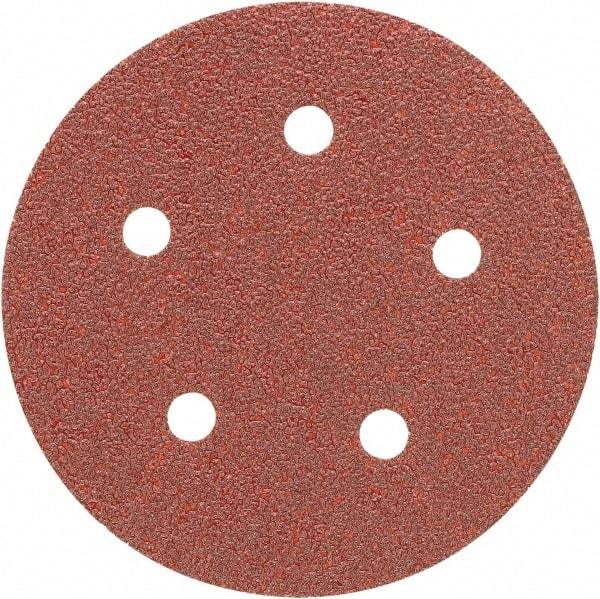 Porter-Cable - 5" Diam, 120 Grit Aluminum Oxide Adhesive PSA Disc - Fine Grade, Tan, C Weighted Backing, Flexible, 13,000 Max RPM - Makers Industrial Supply