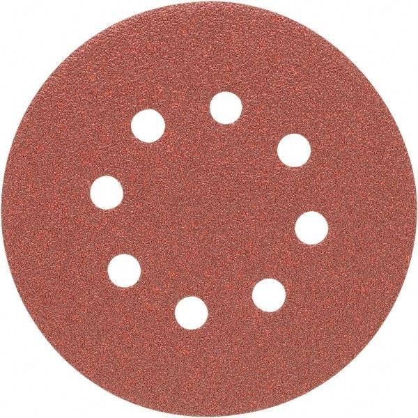 Porter-Cable - 5" Diam, 180 Grit Aluminum Oxide Adhesive PSA Disc - Very Fine Grade, Tan, C Weighted Backing, Flexible, 13,000 Max RPM - Makers Industrial Supply