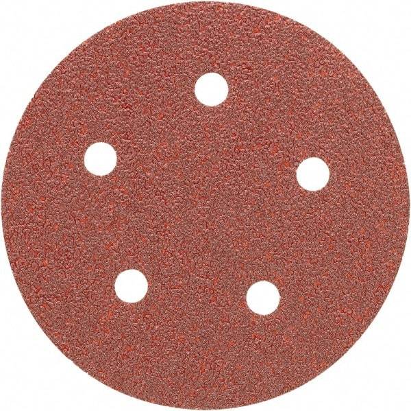 Porter-Cable - 5" Diam, 180 Grit Aluminum Oxide Adhesive PSA Disc - Very Fine Grade, Tan, C Weighted Backing, Flexible, 13,000 Max RPM - Makers Industrial Supply