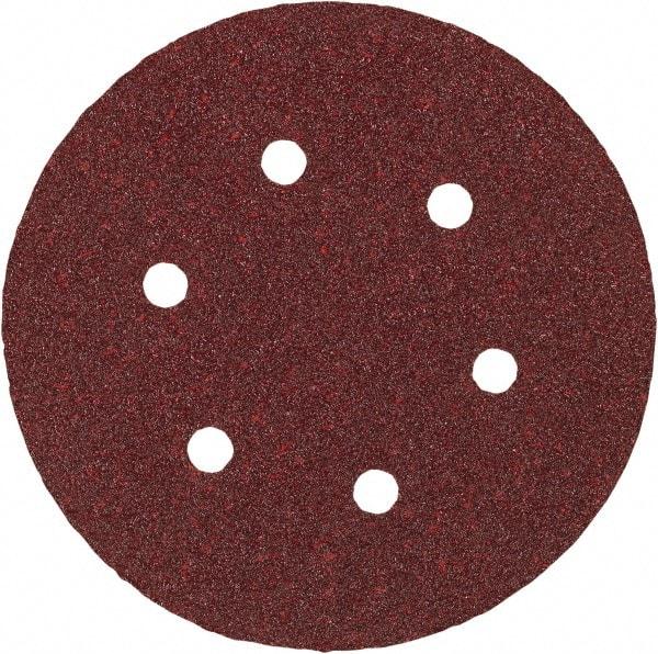 Porter-Cable - 6" Diam, 100 Grit Aluminum Oxide Adhesive PSA Disc - Fine Grade, Tan, C Weighted Backing, Flexible, 13,000 Max RPM - Makers Industrial Supply