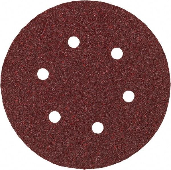 Porter-Cable - 6" Diam, 220 Grit Aluminum Oxide Adhesive PSA Disc - Very Fine Grade, Tan, C Weighted Backing, Flexible, 13,000 Max RPM - Makers Industrial Supply