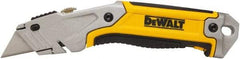 DeWALT - Retractable Utility Knife - 2-1/2" Bi-Metal Blade, Yellow & Silver Metal Handle, 1 Blade Included - Makers Industrial Supply