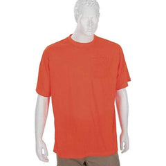 Ergodyne - Size 4XL, Orange, High Visibility, Short Sleeve T-Pocket, - 1 Pocket, Polyester - Makers Industrial Supply