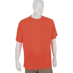 Ergodyne - Size L, Orange, High Visibility, Short Sleeve T-Pocket, - 1 Pocket, Polyester - Makers Industrial Supply