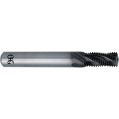 OSG - 3/8-24 UNF, 0.3" Cutting Diam, 4 Flute, Solid Carbide Helical Flute Thread Mill - External Thread, 0.582" LOC, 3" OAL, 5/16" Shank Diam - Makers Industrial Supply