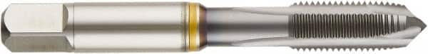 Guhring - 1-12 UNF, TiCN Finish, Cobalt Spiral Point Tap - Plug Chamfer, Right Hand Thread, 5.13" OAL, 1.102" Thread Length, 0.8" Shank Diam, 2B/3B Class of Fit, Series 4406 - Exact Industrial Supply