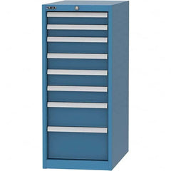 LISTA - 8 Drawer, 45 Compartment Bright Blue Steel Modular Storage Cabinet - Makers Industrial Supply