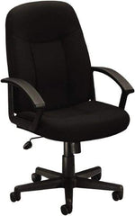 Basyx - 44" High Executive High Back Swivel Tilt Chair - 26" Wide x 33-1/2" Deep, 100% Polyester Seat, Black - Makers Industrial Supply