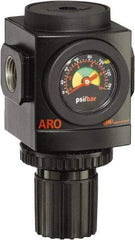 ARO/Ingersoll-Rand - 3/8 NPT Port, 179 CFM, Aluminum Standard Regulator - 0 to 140 psi Range, 250 Max psi Supply Pressure, 1/8" Gauge Port Thread, 3.15" Wide x 5.472" High - Makers Industrial Supply