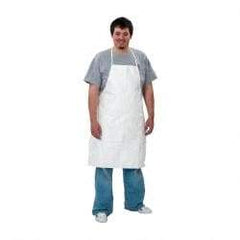 Dupont - 28" Wide x 36" Long x 6 mil Thick Bib Apron - Tyvek, White, Resists Aerosols, Liquid Splashes, Dry Particles - Makers Industrial Supply