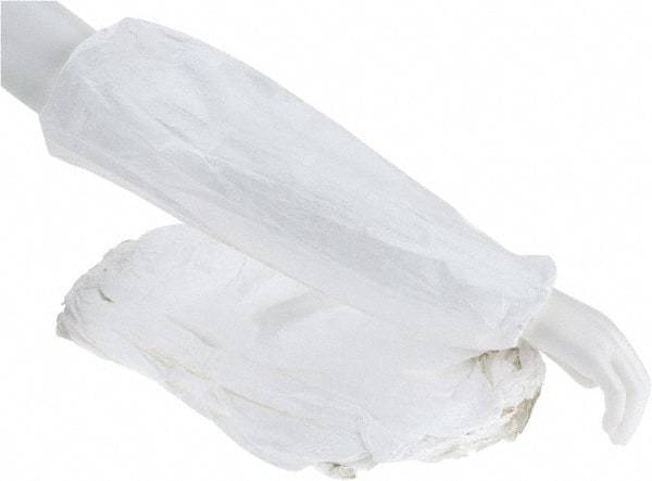 Dupont - Size Universal, White Tyvek Disposable Sleeve - 18" Long Sleeve, Elastic Opening at Both Ends - Makers Industrial Supply