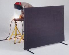 Singer Safety - 8 Ft. Wide x 6 Ft. High, 14 mil Thick Transparent Vinyl Portable Welding Screen Kit - Gray - Makers Industrial Supply