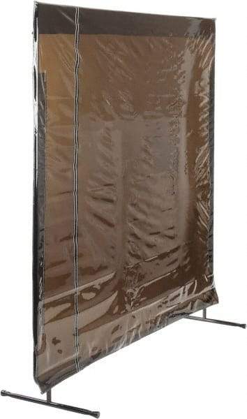 Singer Safety - 6 Ft. Wide x 6 Ft. High, 14 mil Thick Transparent Vinyl Portable Welding Screen Kit - Gray - Makers Industrial Supply