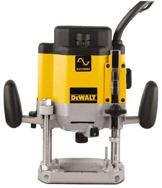 DeWALT - 8,000 to 22,000 RPM, 3 HP, 15 Amp, Plunge Base Electric Router - 1/4 and 1/2 Inch Collet - Makers Industrial Supply