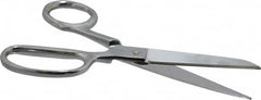 Heritage Cutlery - 2-1/2" LOC, 6" OAL Chrome Plated Standard Shears - Right Hand, Metal Straight Handle, For General Purpose Use - Makers Industrial Supply