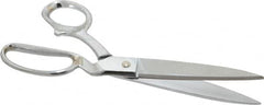 Heritage Cutlery - 4-3/4" LOC, 10" OAL Chrome Plated Standard Shears - Right Hand, Metal Bent Handle, For General Purpose Use - Makers Industrial Supply