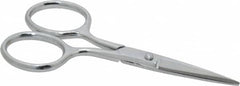 Heritage Cutlery - 1-3/8" LOC, 4" OAL Chrome Plated Double Sharp Point Scissors - Right Hand, Metal Straight Handle, For Sewing - Makers Industrial Supply