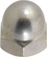 Value Collection - #10-32 UNF, 3/8" Width Across Flats, Uncoated, Stainless Steel Acorn Nut - 25/64" Overall Height, Grade 18-8 - Makers Industrial Supply