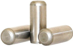 Value Collection - 4mm Diam x 20mm Pin Length 316 Stainless Steel Standard Dowel Pin - Bright Finish, 1 Rounded End - Makers Industrial Supply