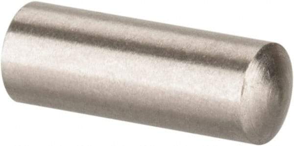 Value Collection - 3mm Diam x 8mm Pin Length 316 Stainless Steel Standard Dowel Pin - Bright Finish, 1 Rounded End - Makers Industrial Supply