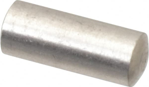 Value Collection - 6mm Diam x 14mm Pin Length 316 Stainless Steel Standard Dowel Pin - Bright Finish, 1 Rounded End - Makers Industrial Supply